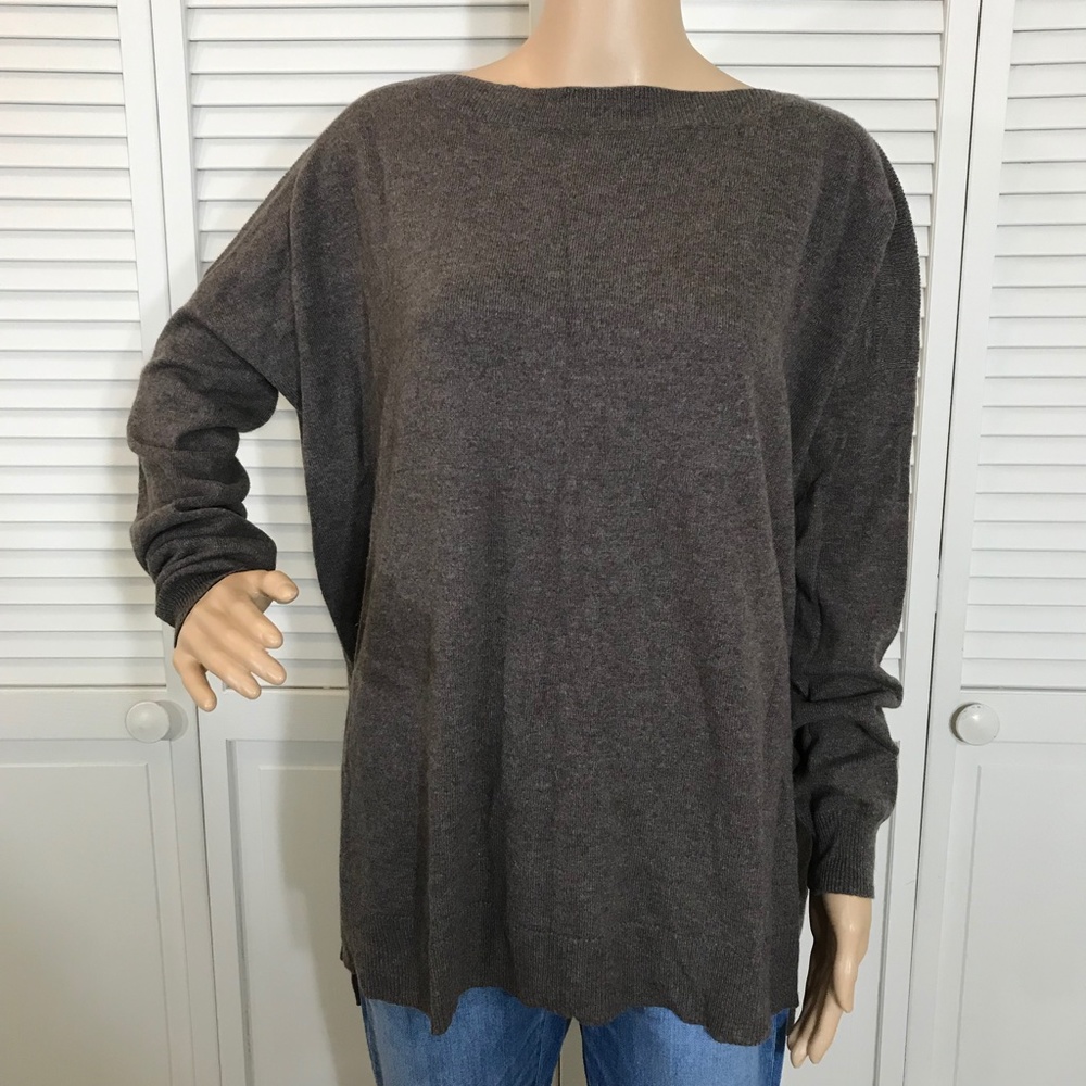 Vince Hi - Low Tunic Brown Sweater Medium